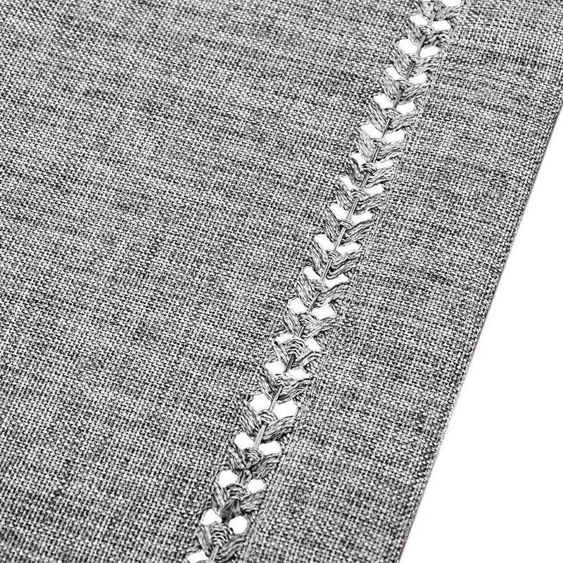 Grelucgo Solid Dark Gray Color Hemstitched Tablecloth (Oval 60 x 102 Inches Tablecloth) - Image 3